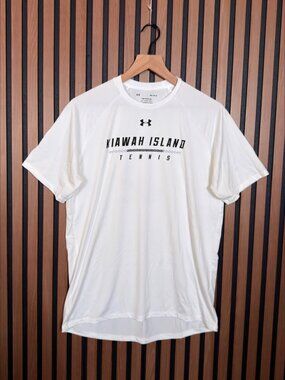 Under Armour T Shirt Medium Mens White Short Sleeve Logo Tech Tee